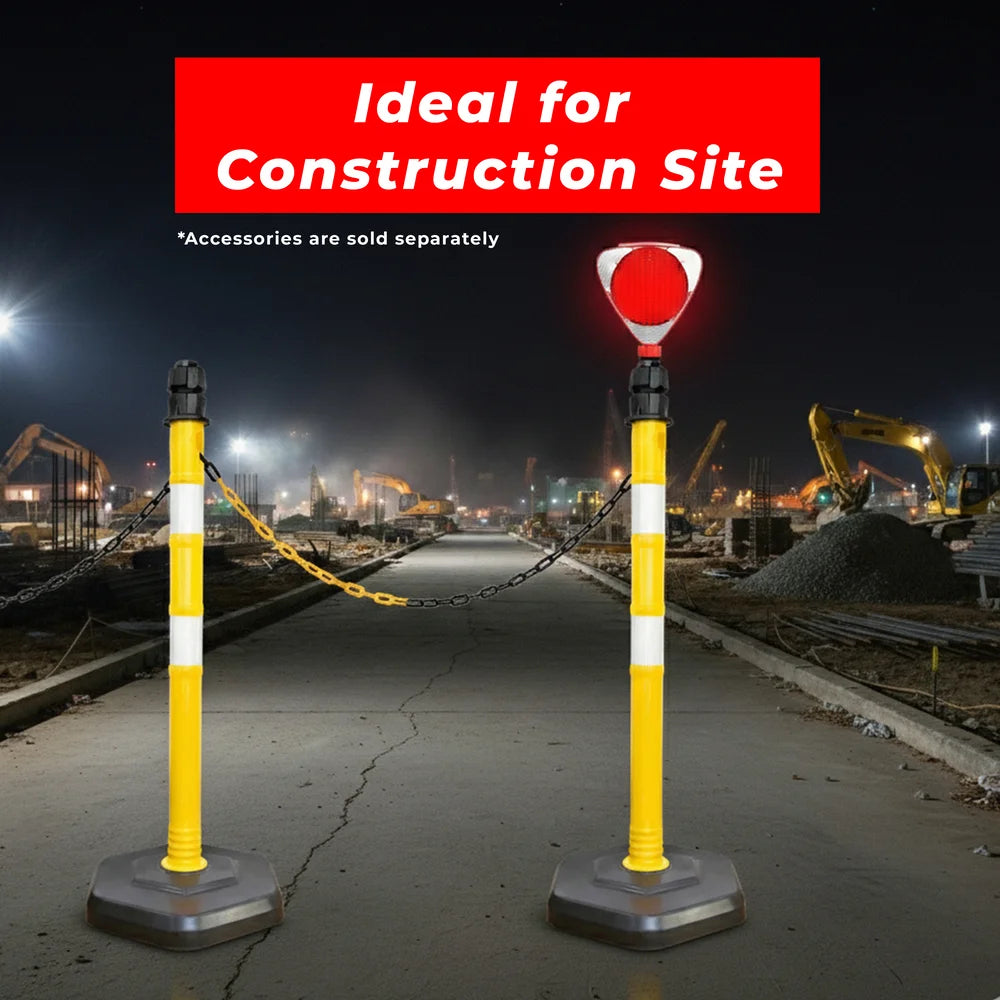 100CM Safety Delineator Post Yellow | Reflective Traffic Barrier Post