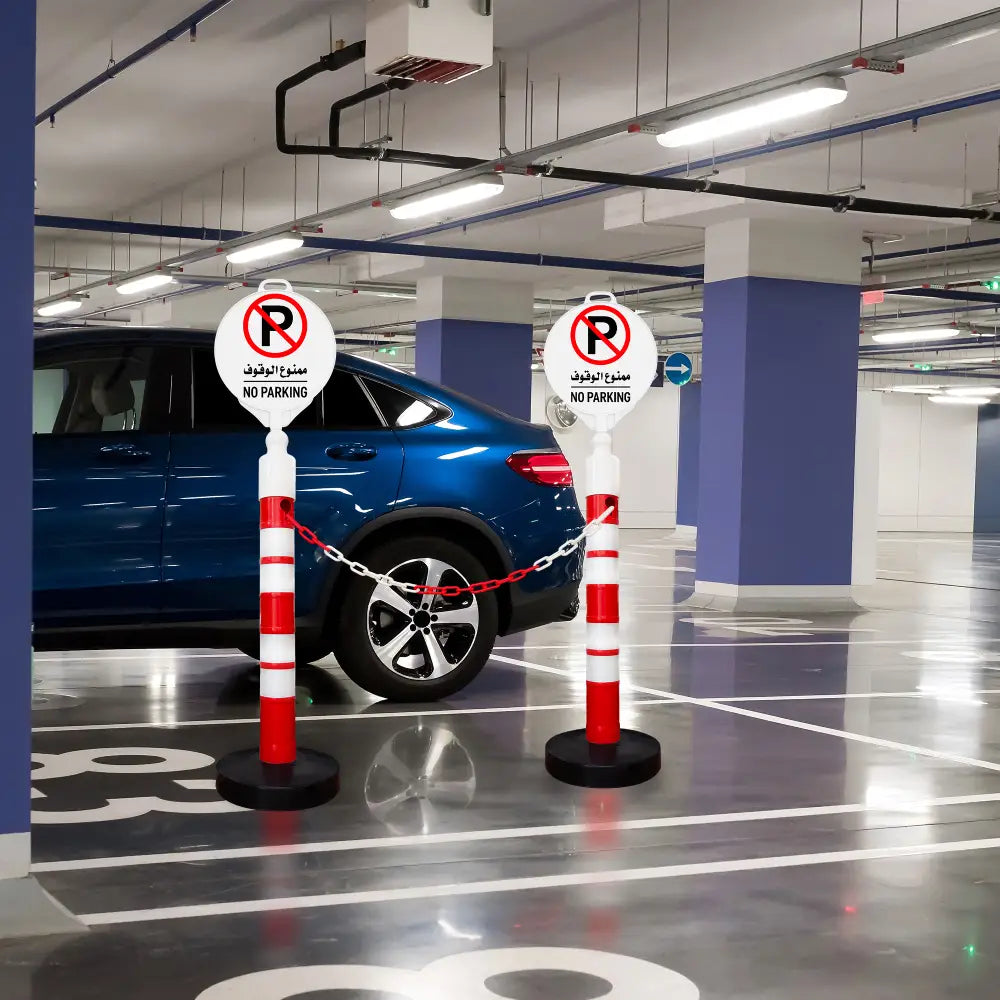 Delineator Warning Post 120Cm with No Parking Sign