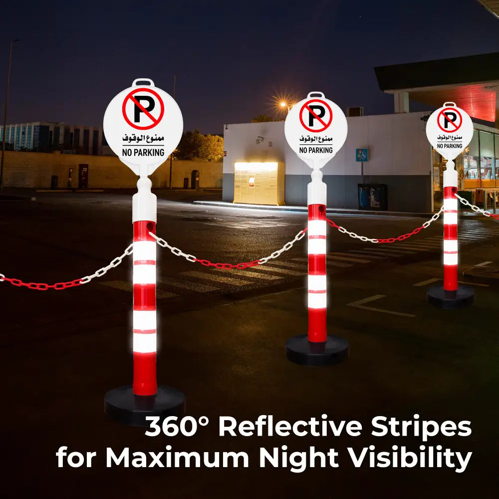 Delineator Warning Post 120Cm with No Parking Sign