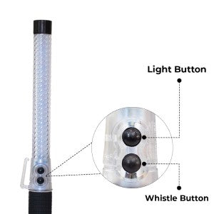 Compact Traffic Safety Wand Baton with Green and Red Light | Road Safety Warning Flashing Light with Rechargeable Battery | LED Flashing Stick CH 1077 - Biri Group