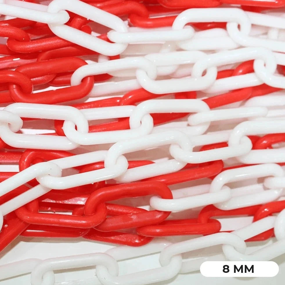 8mm plastic chain red and white