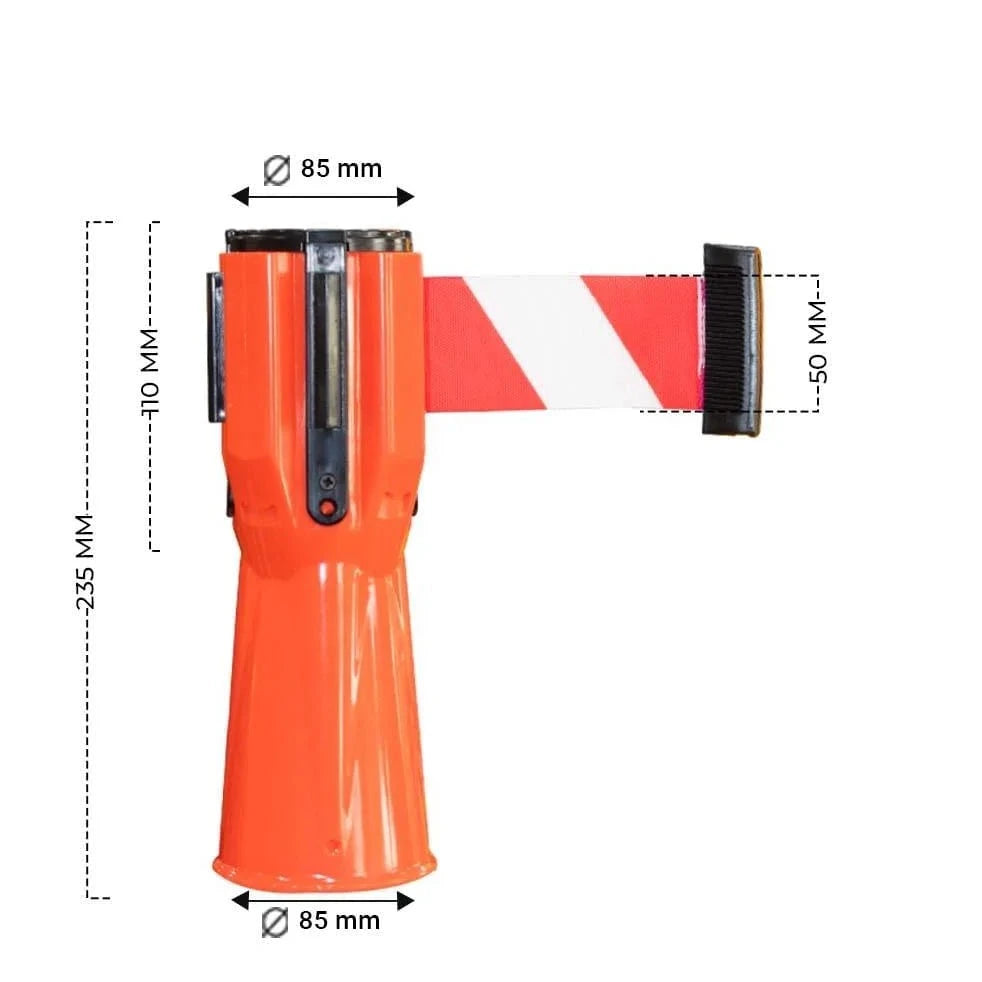 3 meter retractable caution belt red white barrier dimention