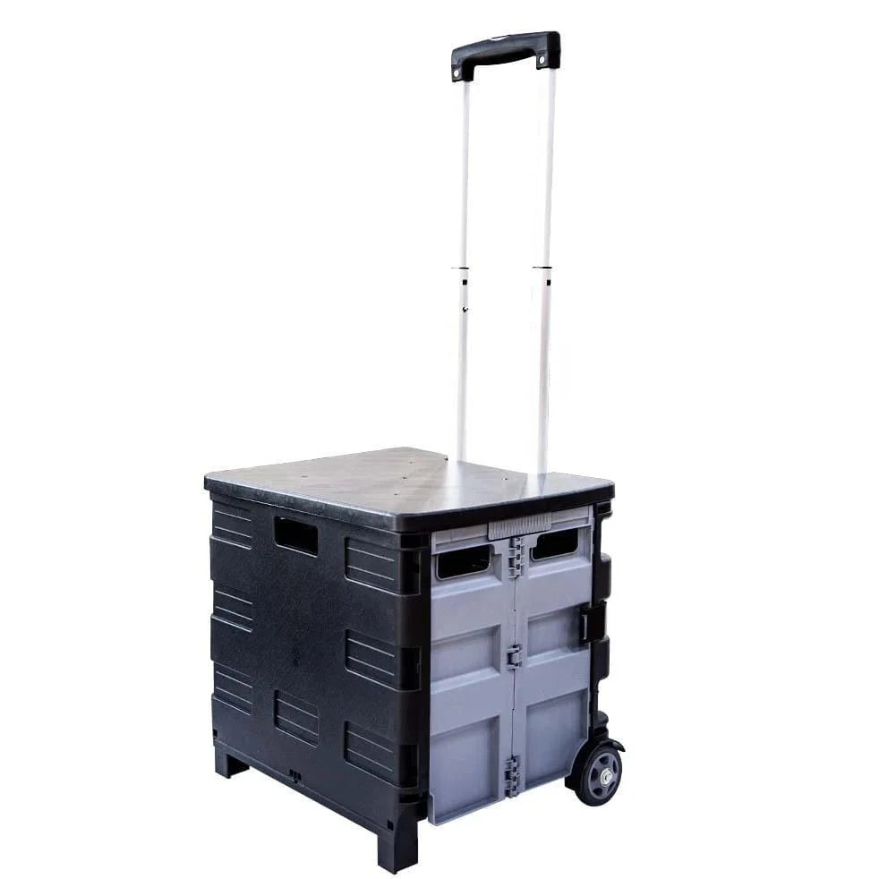 35 kg folding shopping trolley black grey