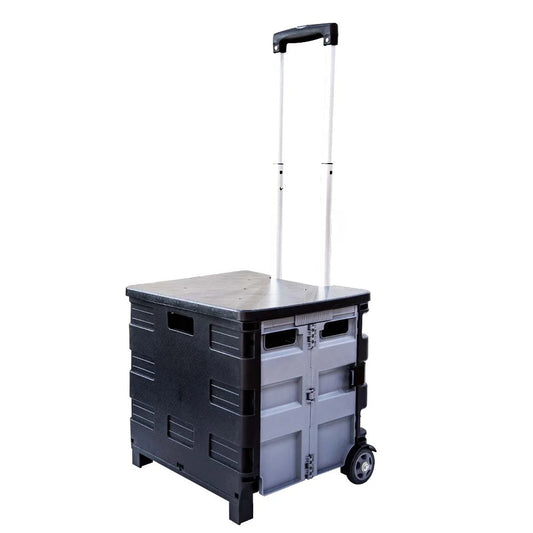 35 kg folding shopping trolley light black grey