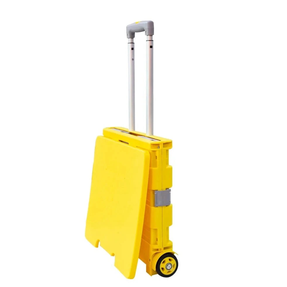 35 kg folding shopping trolley yellow grey stackable