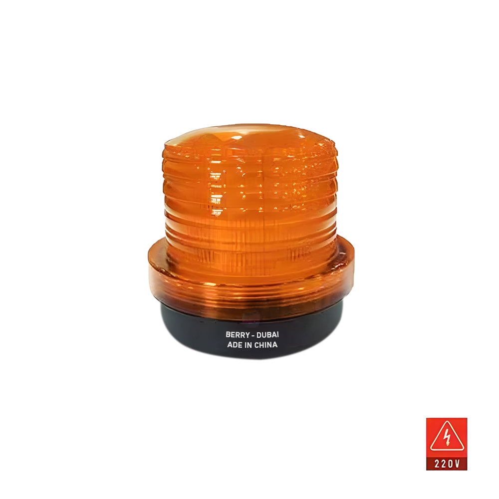 Rotating Orange Warning Light 220V |64 Bright LEDs and Reflective Sheet | Flexible Mounting