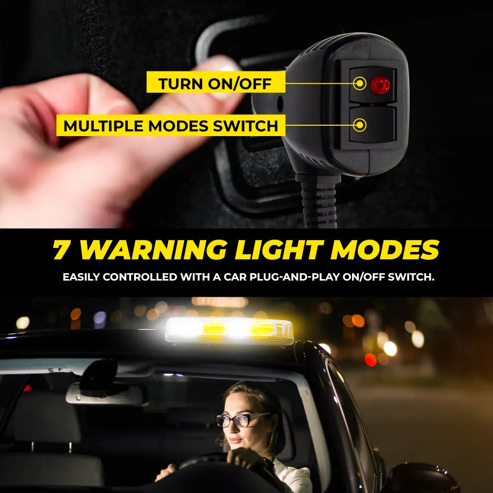 Roof Warning Light With 7 Modes