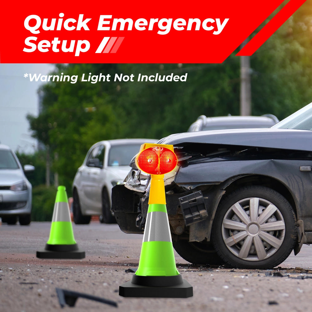 50CM Traffic Safety Cone Green | Reflective Weighted Parking Cone