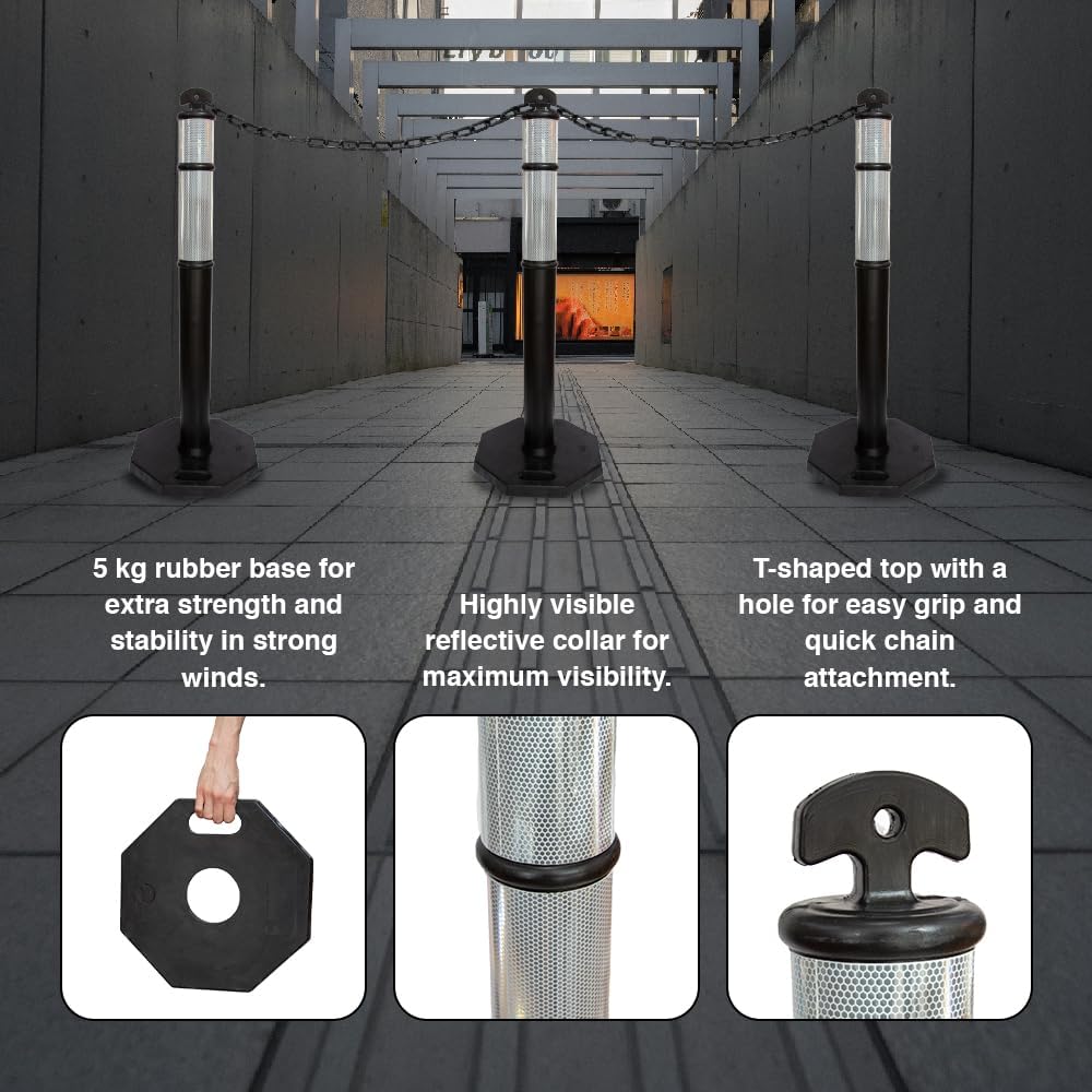 Black Traffic Safety Delineator Post 110CM