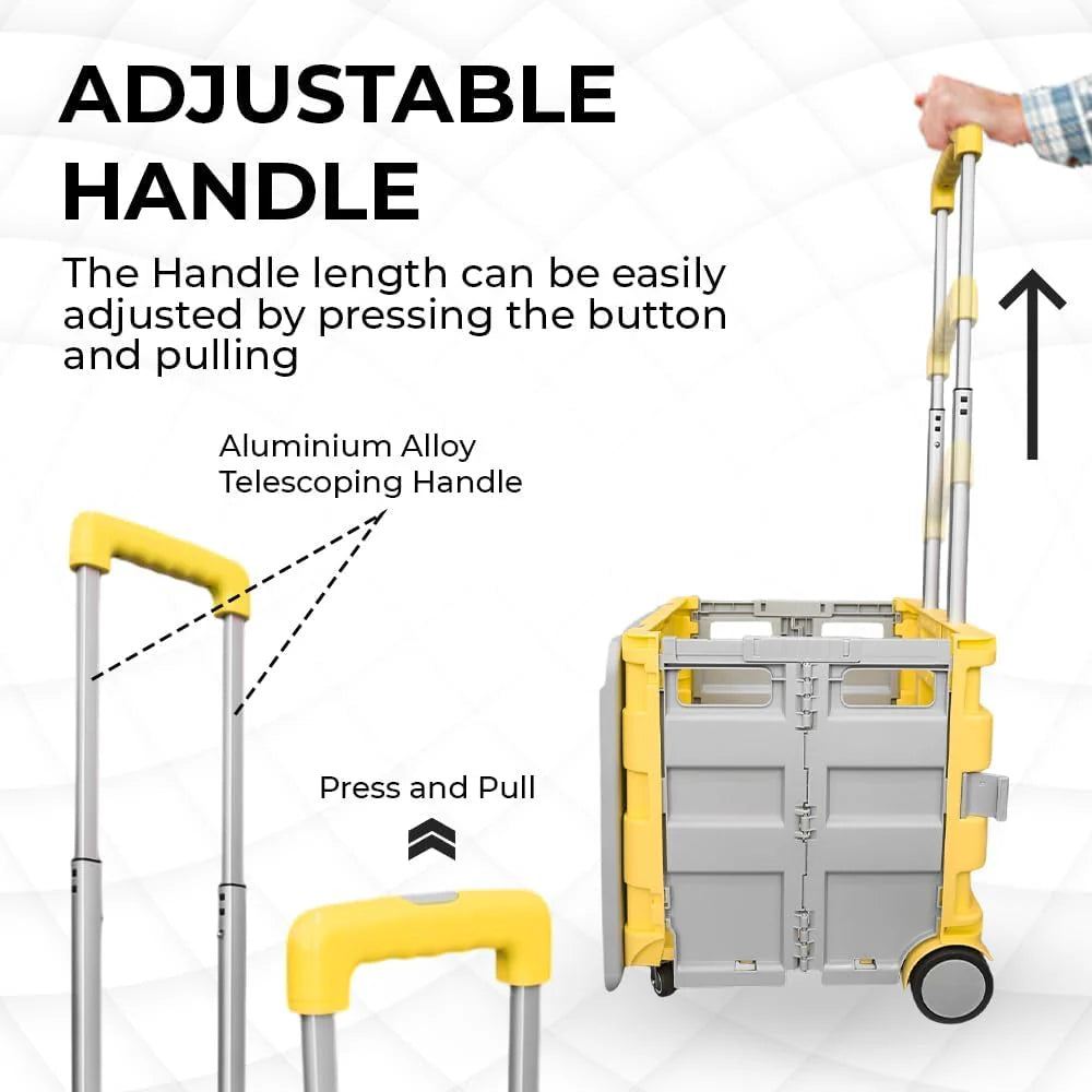 Shopping Cart With Adjustable Handle
