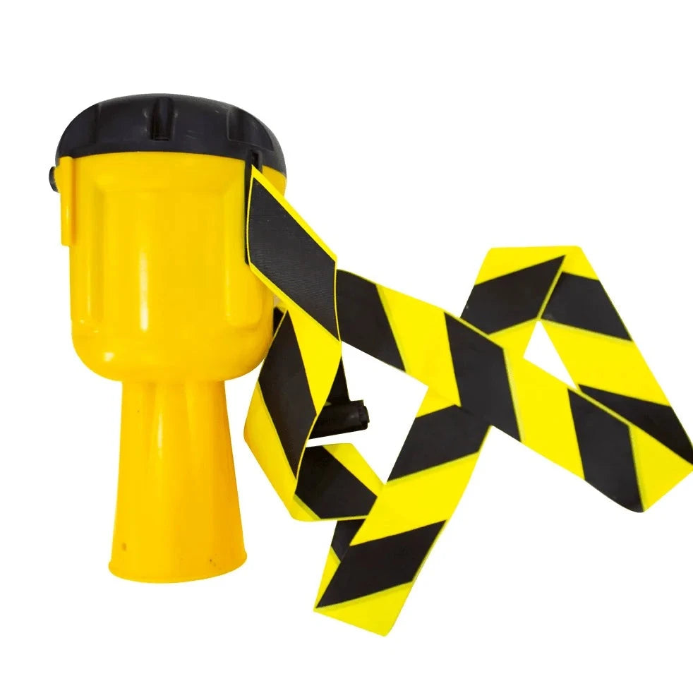 9 meter retractable caution belt yellow black versatile