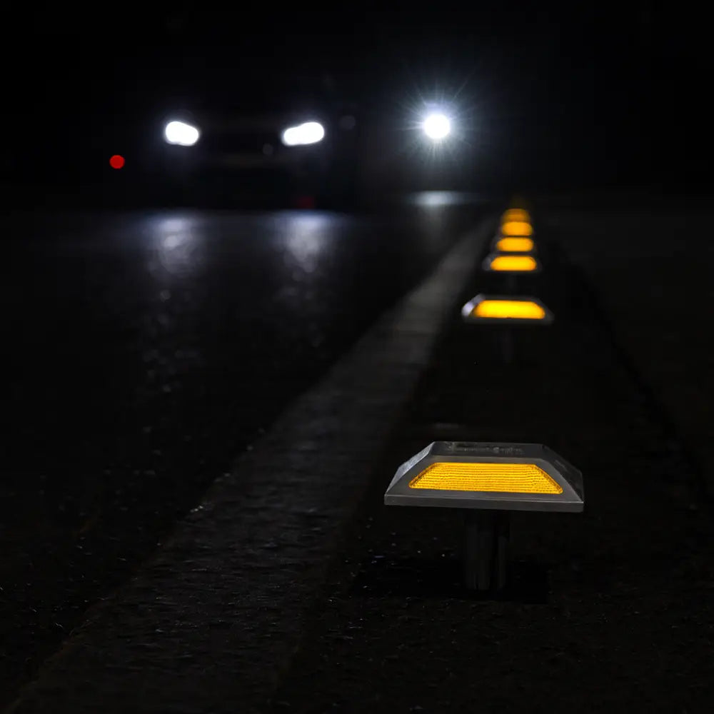 Aluminum Road Stud Yellow with Reflective Lens