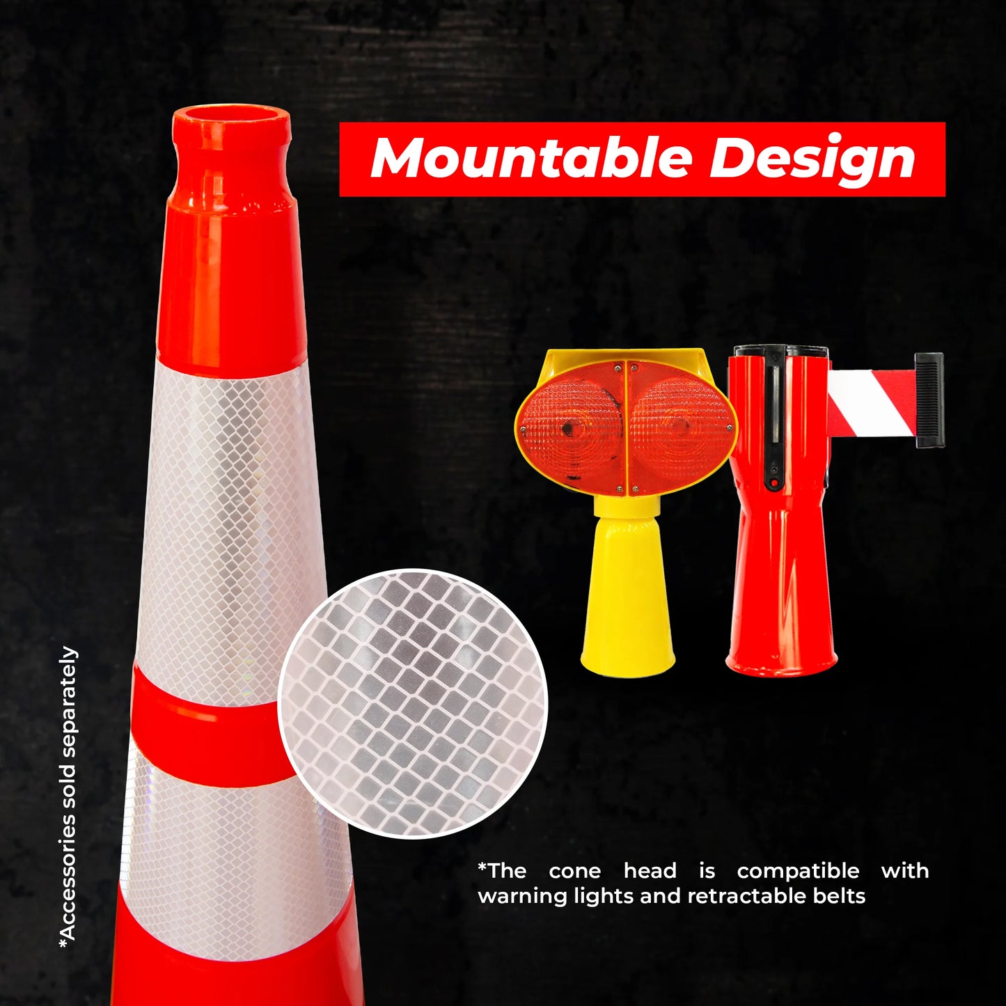 90CM PVC Traffic Cone Orange | Heavy Duty Flexible Safety Cone
