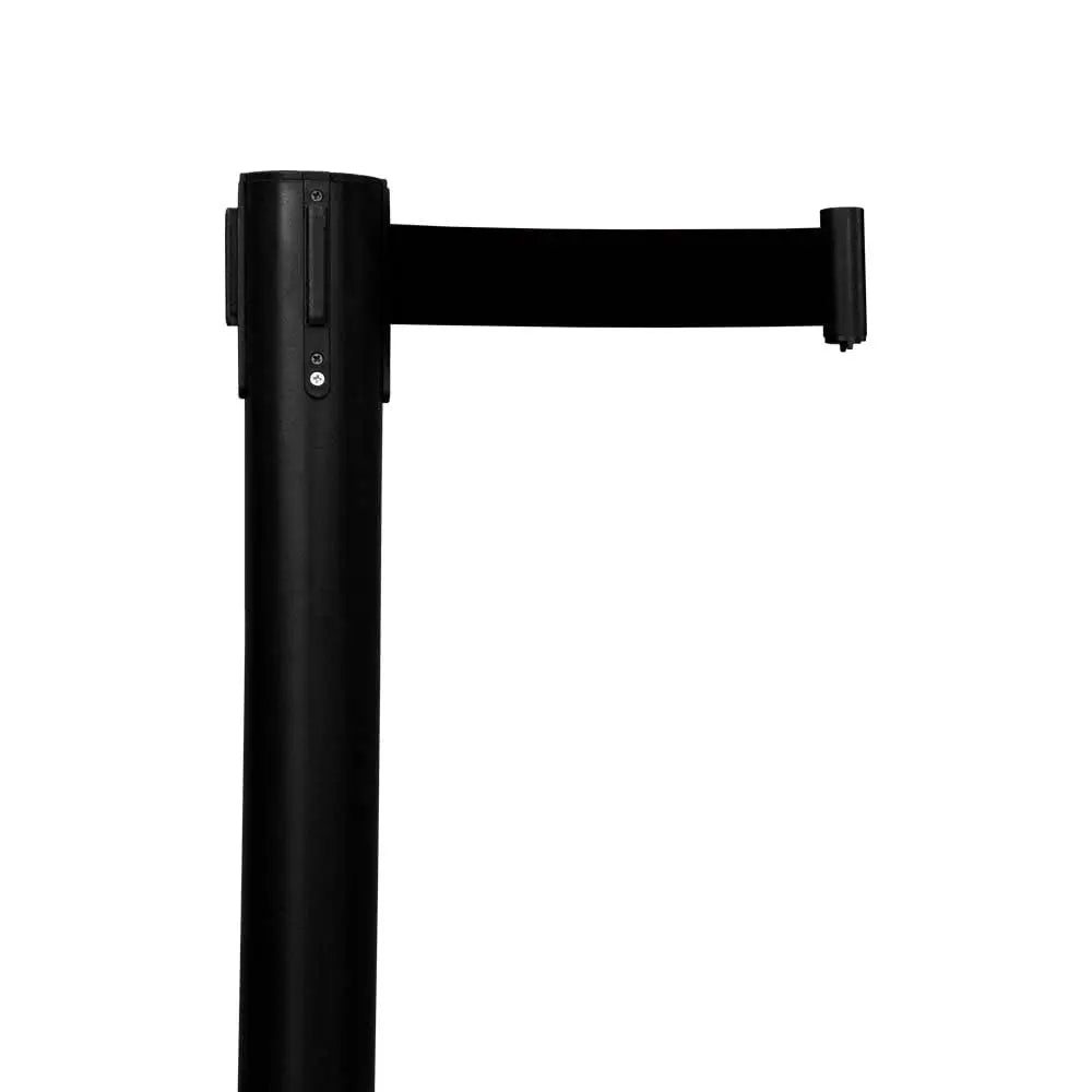 Black Steel Crowd Control Barrier with Black Belt 2M