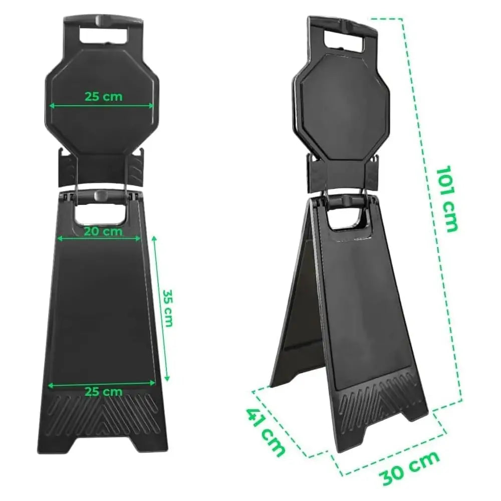 Blank Safety Floor Sign with Lock Clip - Black