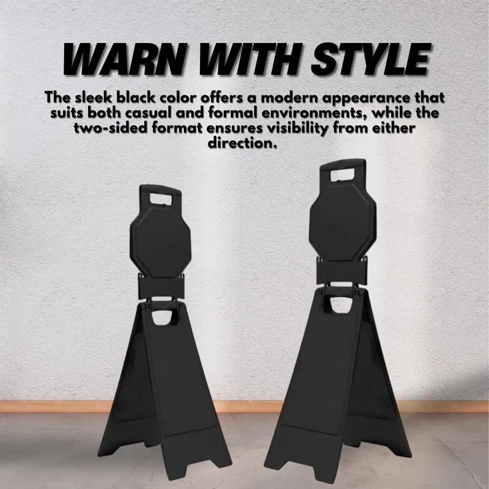 Blank Safety Floor Sign with Lock Clip - Black