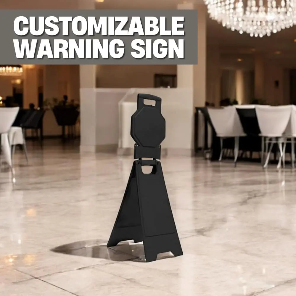 Blank Safety Floor Sign with Lock Clip - Black