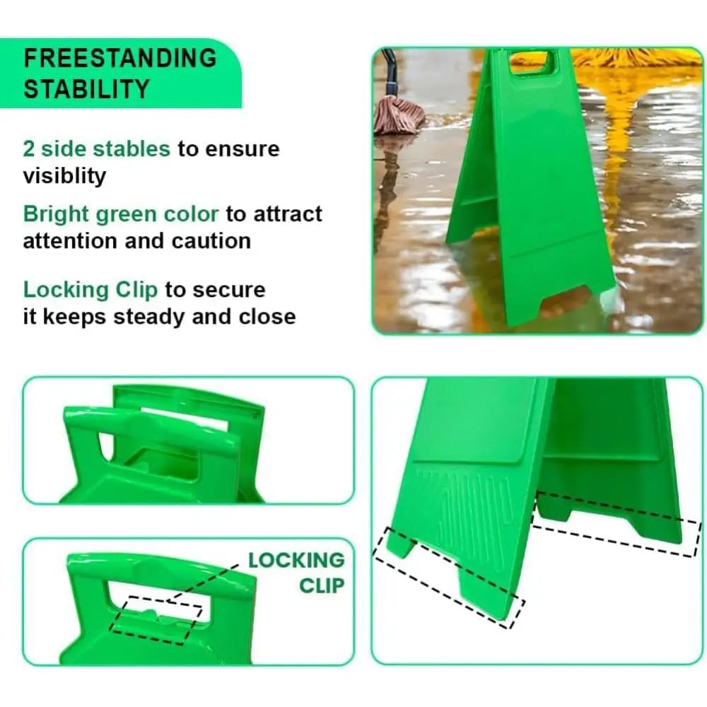 Blank Safety Floor Sign with Lock Clip - Green
