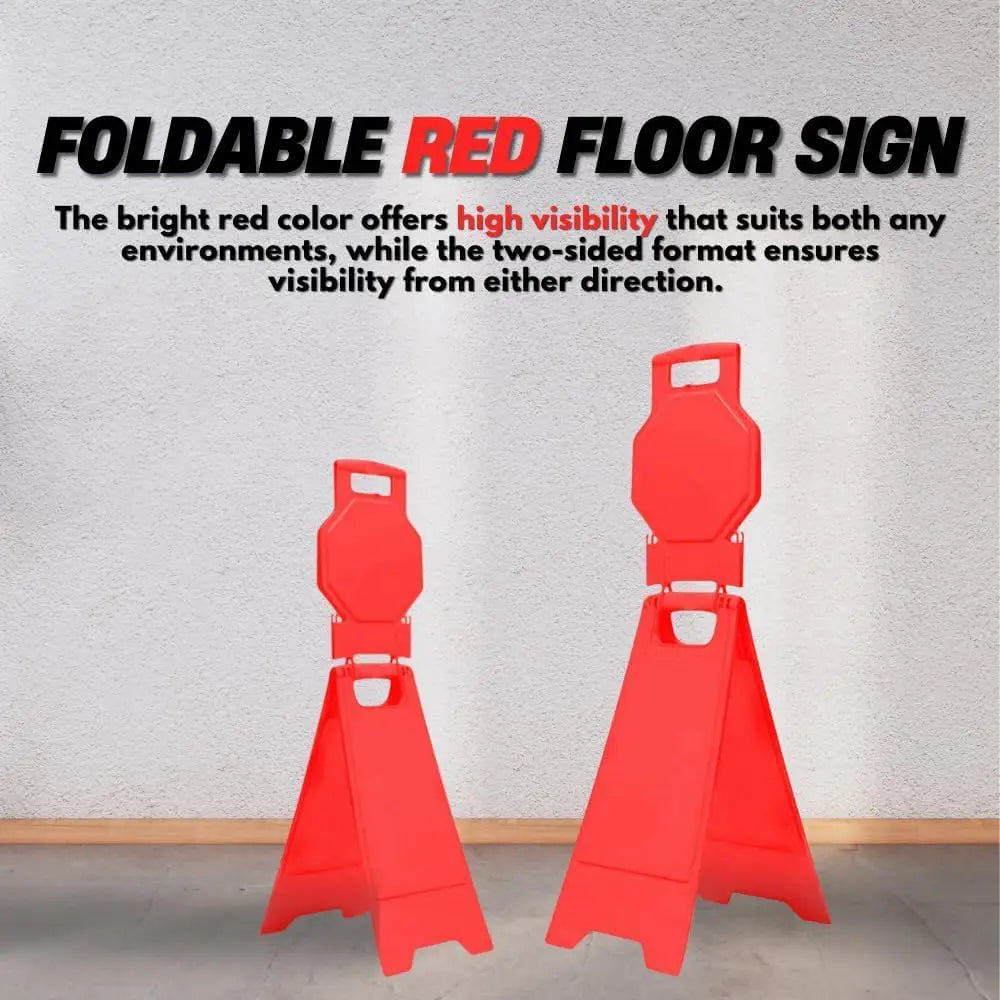 Blank Safety Floor Sign with Lock Clip - Red