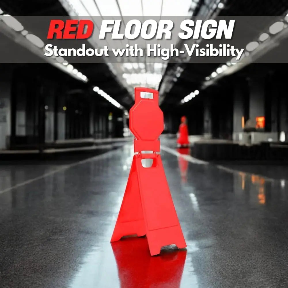 Blank Safety Floor Sign with Lock Clip - Red