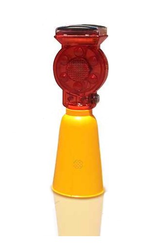 Solar Lamp Cone Base Red/Yellow Small CH 90104 - Biri Group