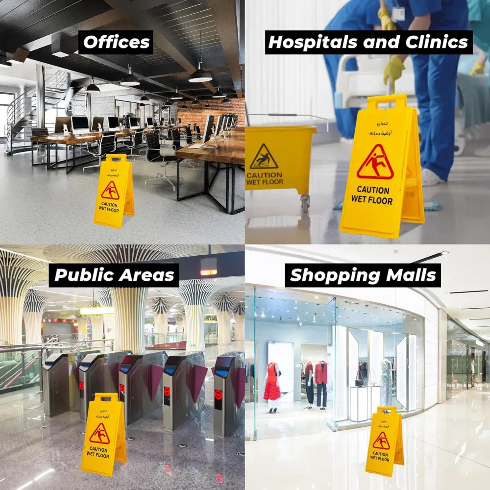 Caution Wet Floor EN -AR Board 64CM - Yellow