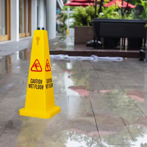 Caution Wet Floor Safety Cone Yellow - 67CM
