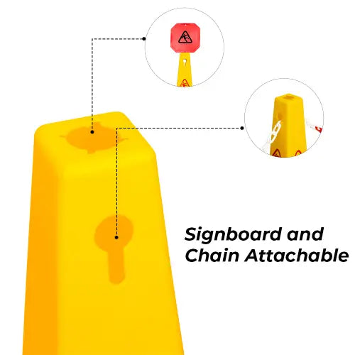 Caution Wet Floor Safety Cone Yellow - 67CM