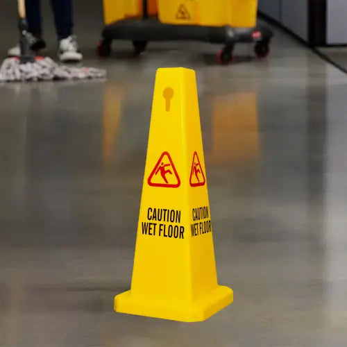 Caution Wet Floor Safety Cone Yellow - 67CM