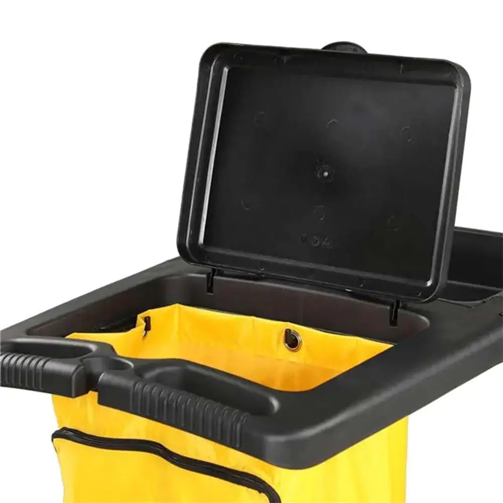 Cleaning Trolley Commercial Janitor Utility Cart Black