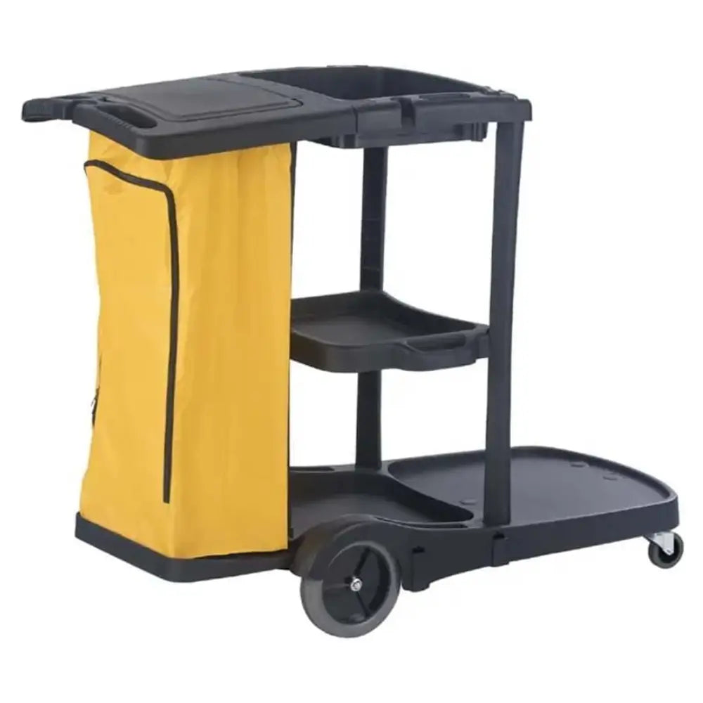 Cleaning Trolley Commercial Janitor Utility Cart Black
