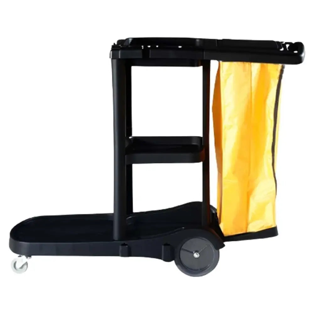 Cleaning Trolley Commercial Janitor Utility Cart Black