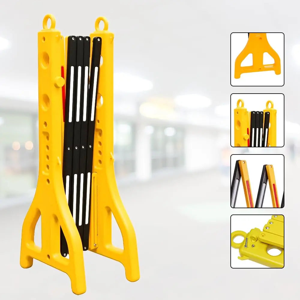 Expandable Mobile Plastic Barrier 2.5 Meter – Yellow & Black