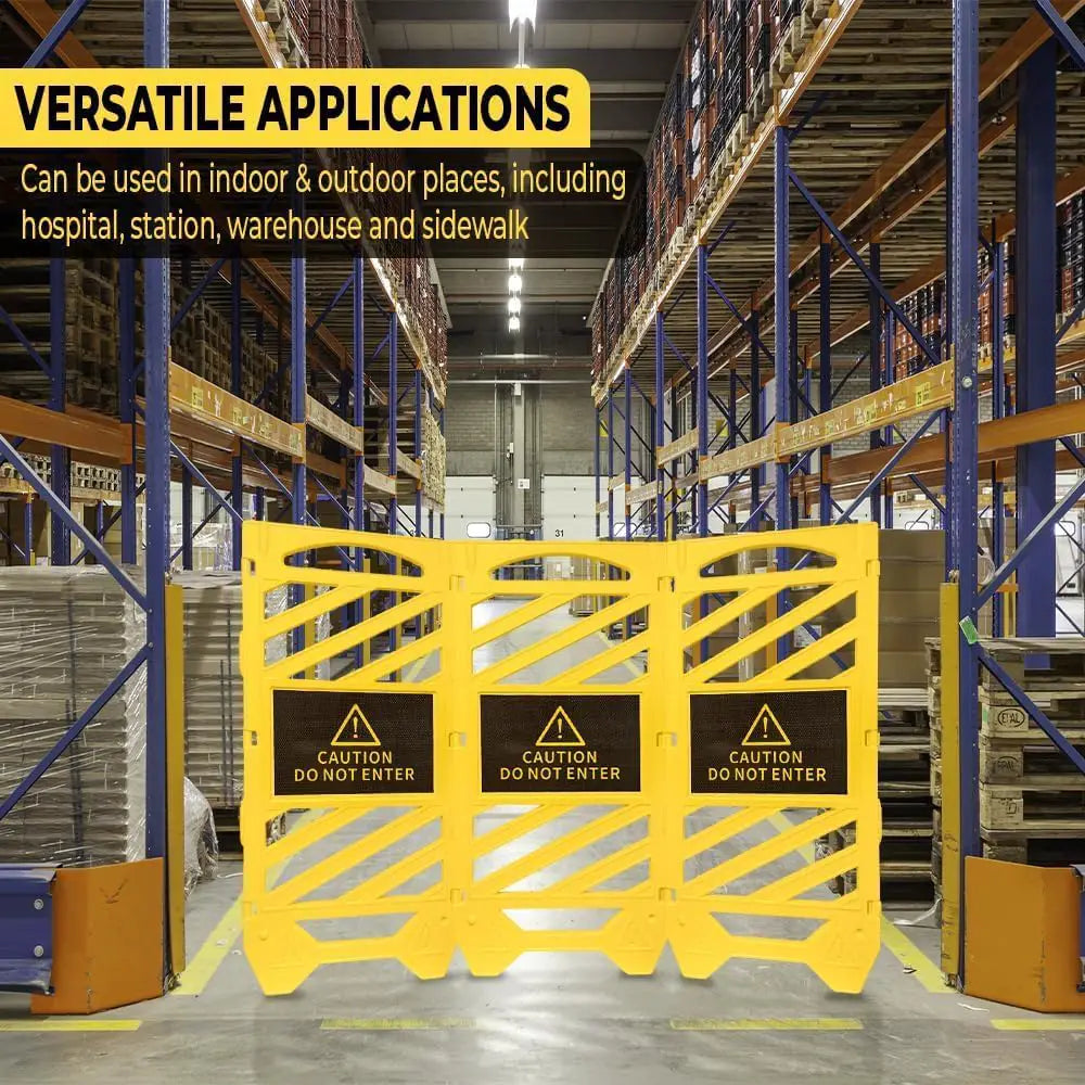 Folding Expandable Safety Barricade Yellow - 135 CM