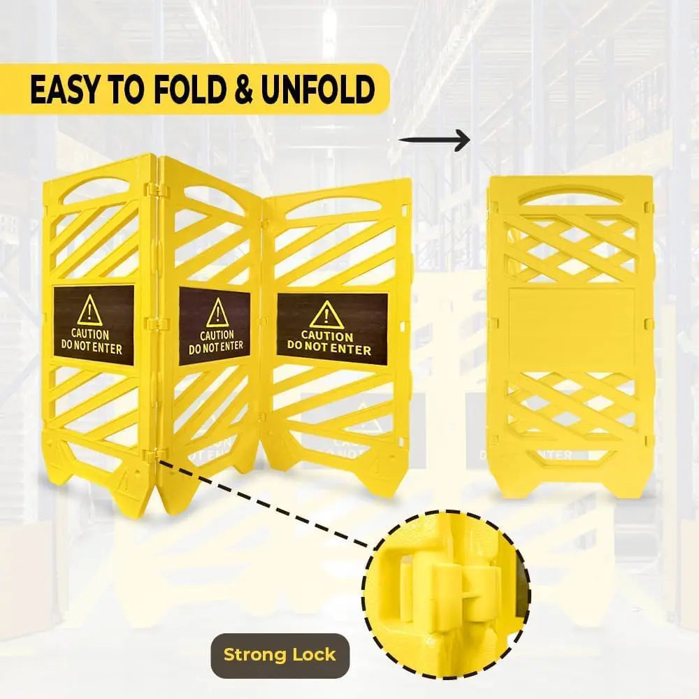 Folding Expandable Safety Barricade Yellow - 135 CM