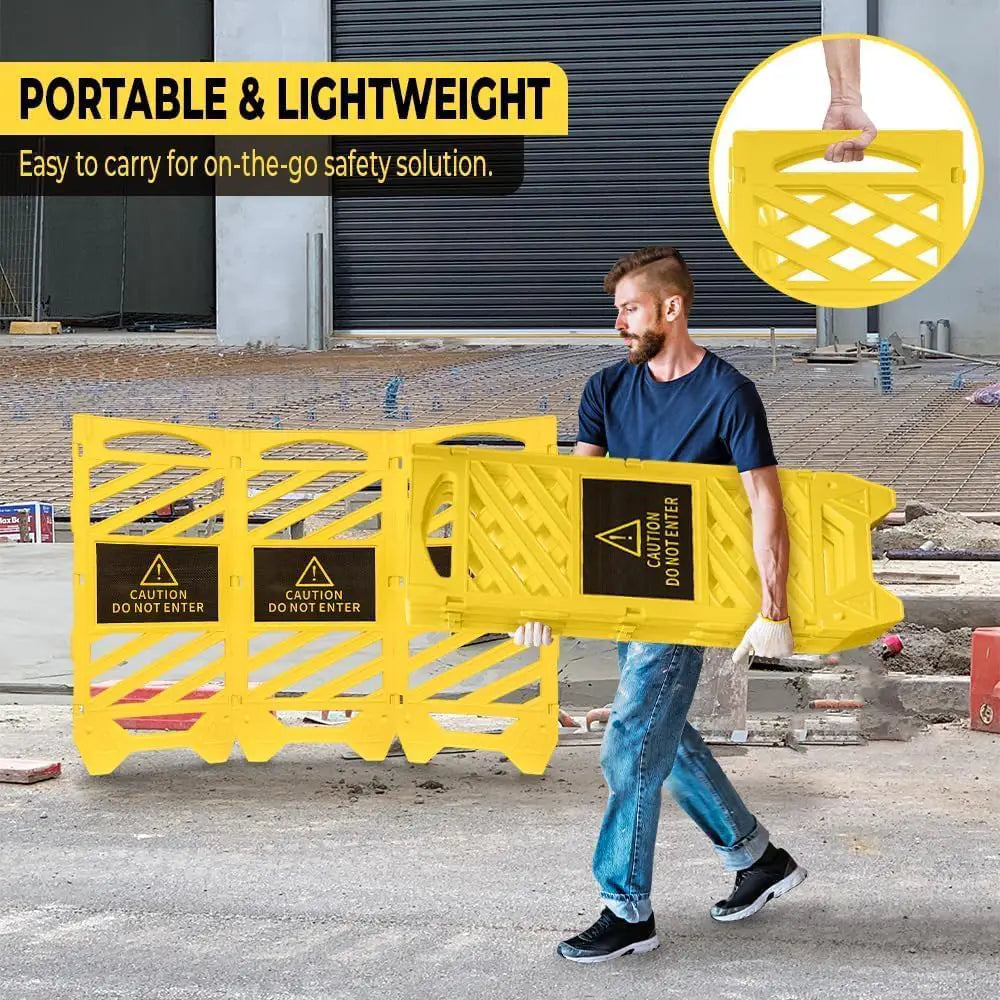 Folding Expandable Safety Barricade Yellow - 135 CM