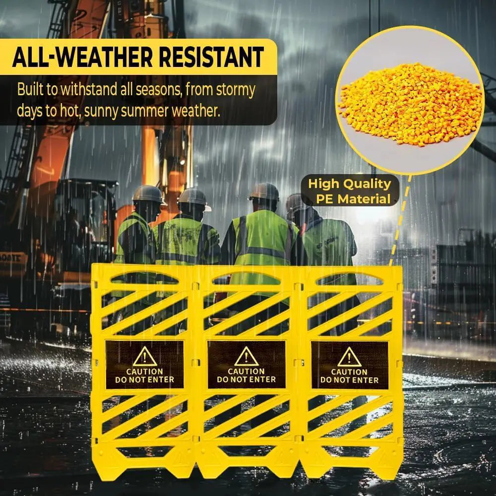 Folding Expandable Safety Barricade Yellow - 135 CM