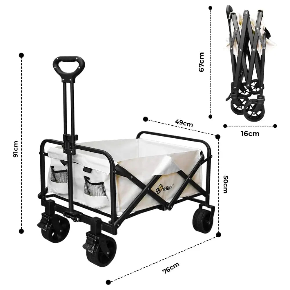 Garden, Shopping, Utility Wagon Trolley Beige - 100KG