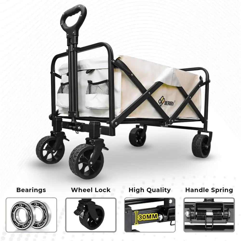 Garden, Shopping, Utility Wagon Trolley Beige - 100KG