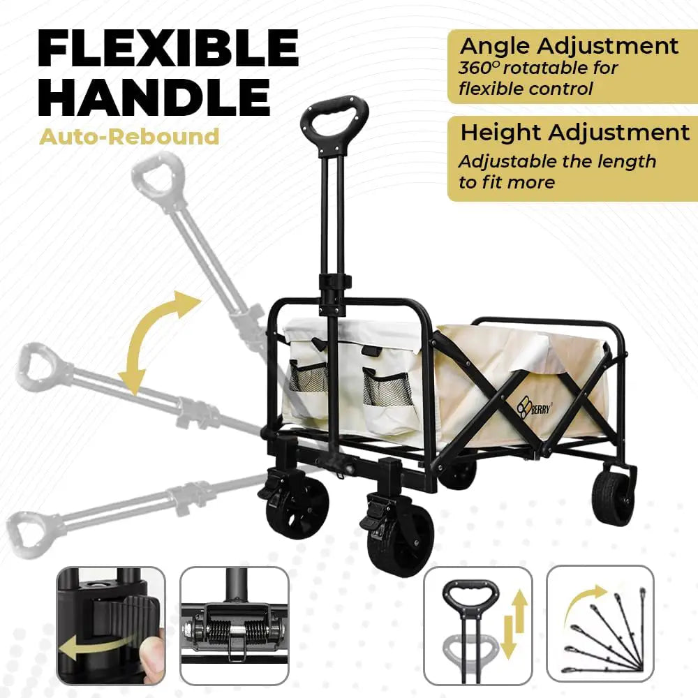 Garden, Shopping, Utility Wagon Trolley Beige - 100KG