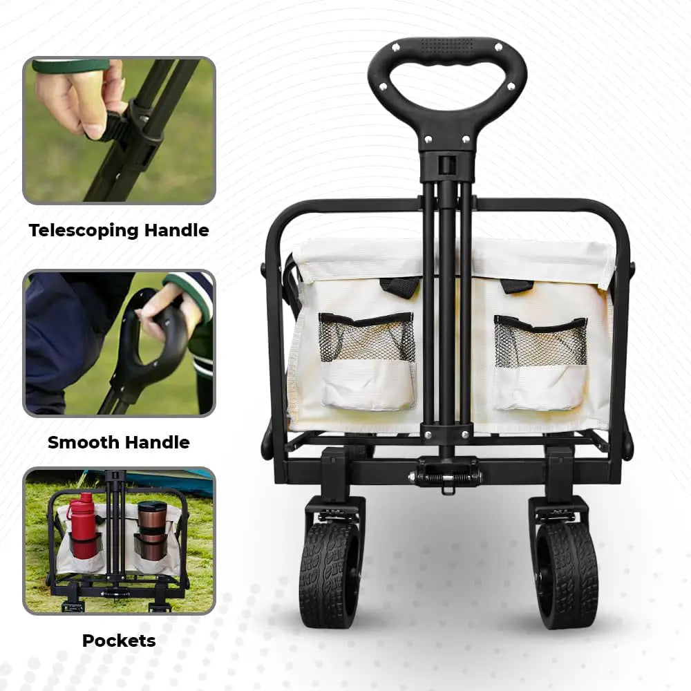 Garden, Shopping, Utility Wagon Trolley Beige - 100KG