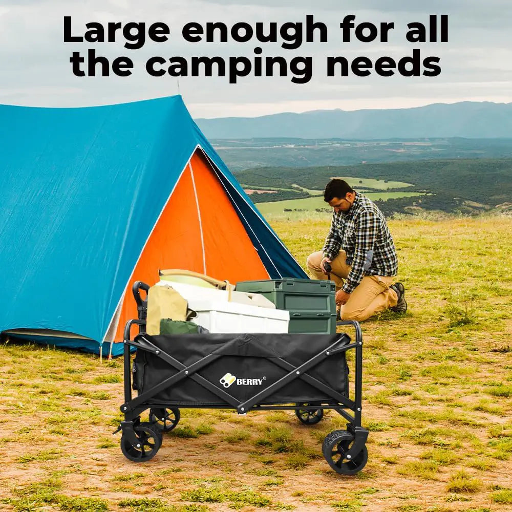 Garden, Shopping, Utility Wagon Trolley Black - 100KG