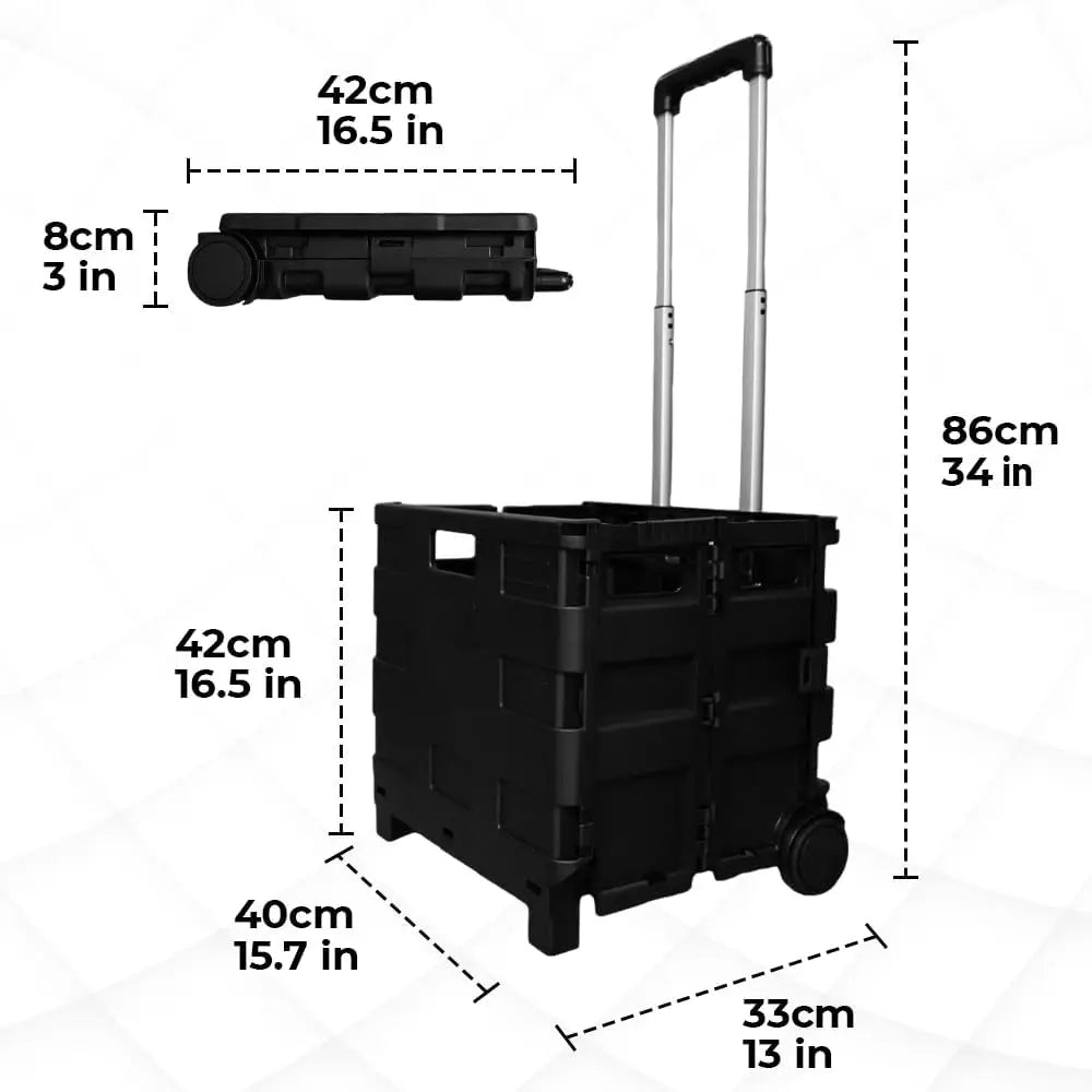 Garden, Shopping, Utility Wagon Trolley Black - 40L & 30KG
