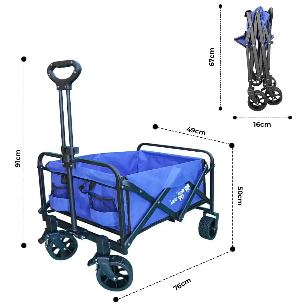 Garden, Shopping, Utility Wagon Trolley Blue - 100KG
