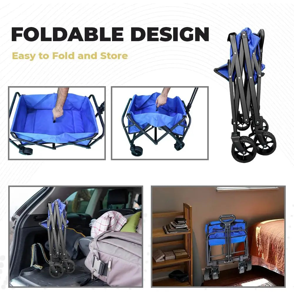 Garden, Shopping, Utility Wagon Trolley Blue - 100KG