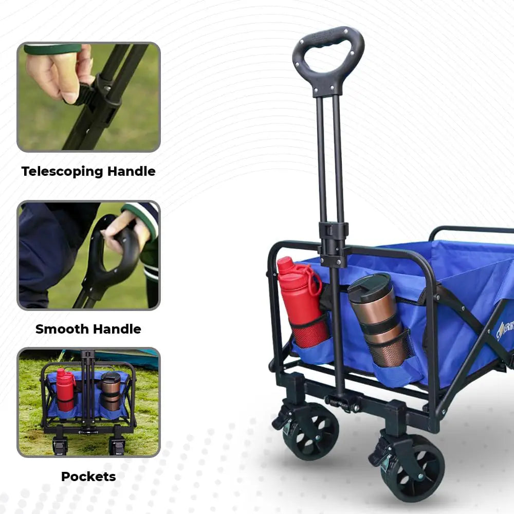 Garden, Shopping, Utility Wagon Trolley Blue - 100KG