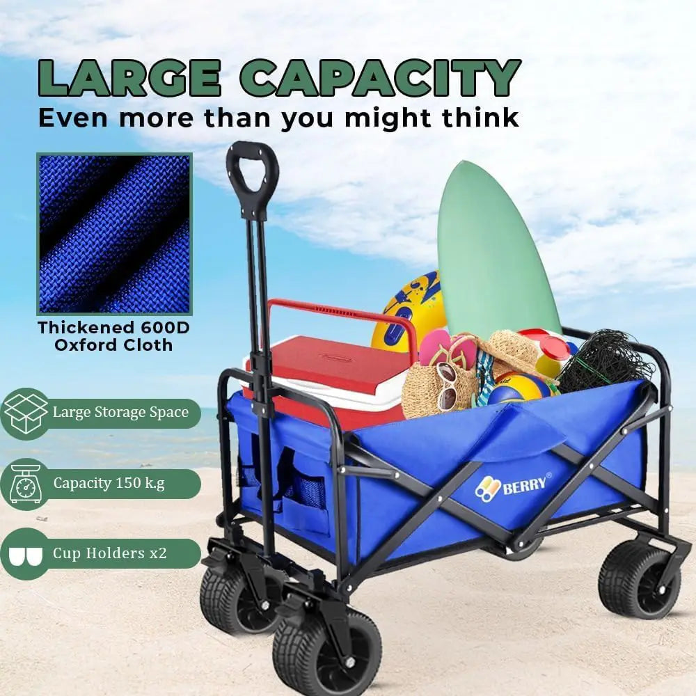 Garden, Shopping, Utility Wagon Trolley Blue - 150KG