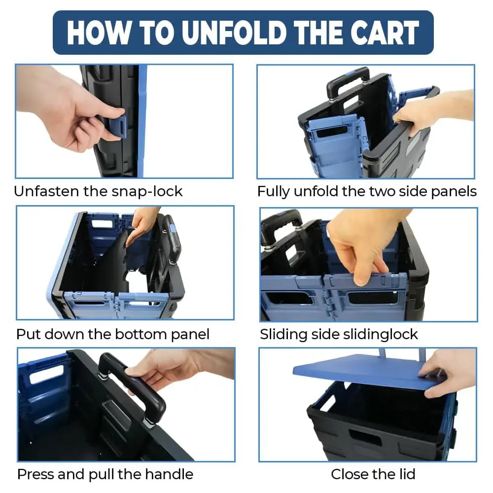 Shopping, Utility Wagon Trolley Blue & Black - 40L & 30KG