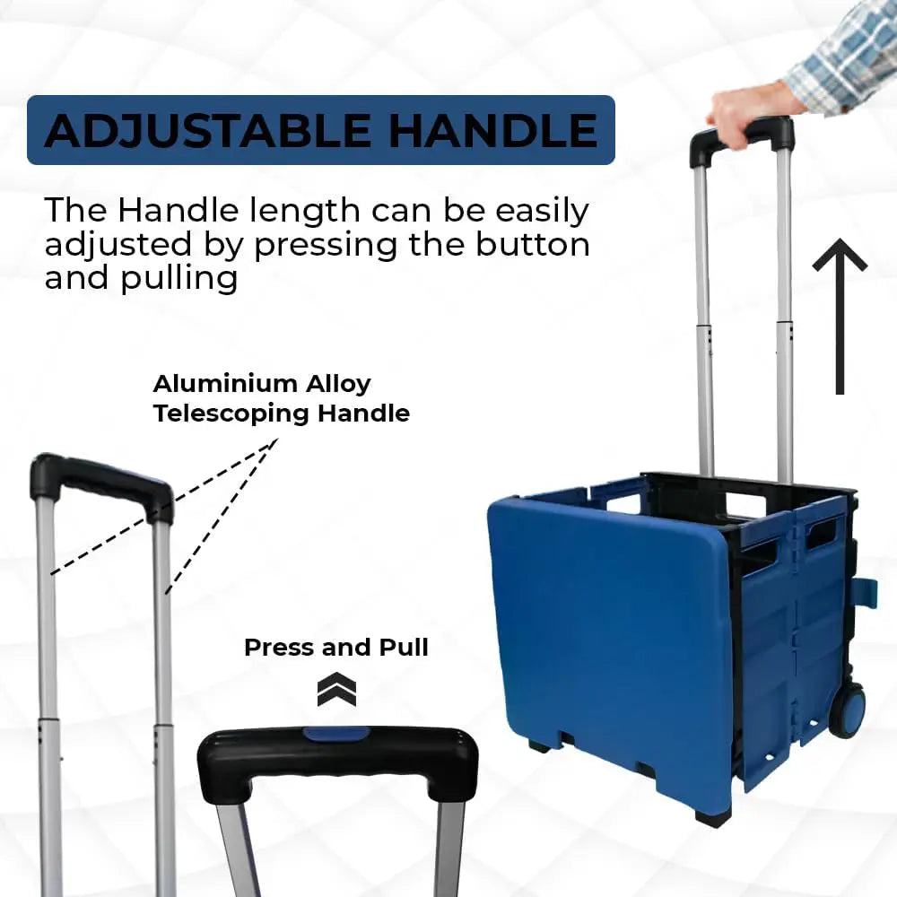 Shopping, Utility Wagon Trolley Blue & Black - 40L & 30KG