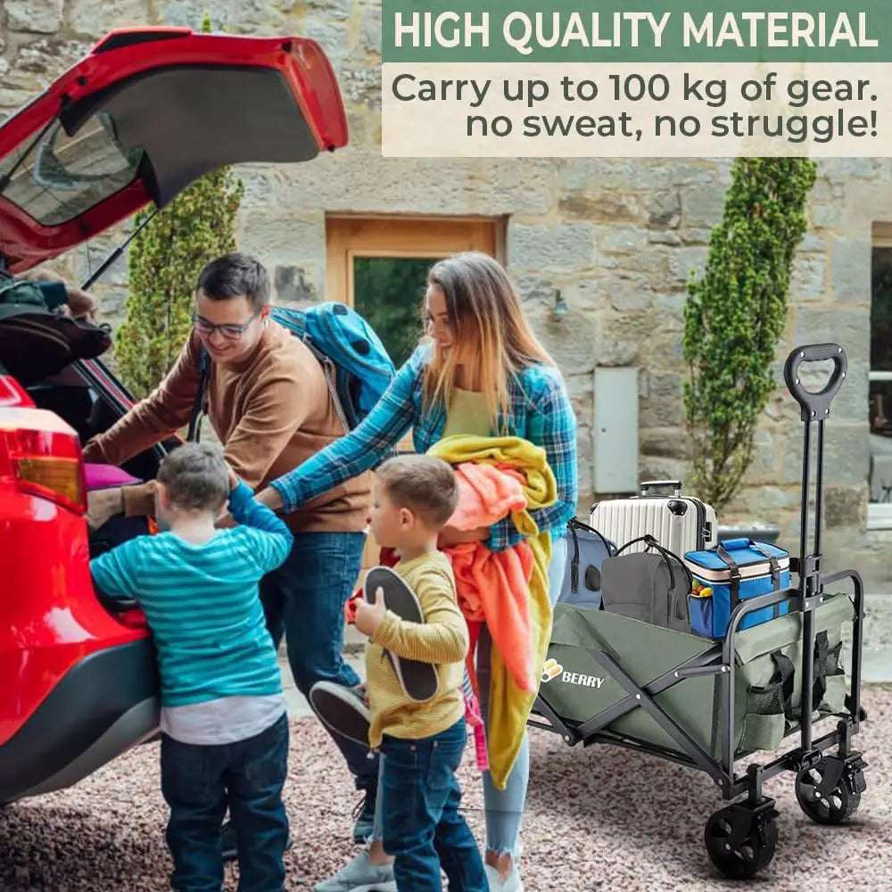 Garden, Shopping, Utility Wagon Trolley Green - 100KG